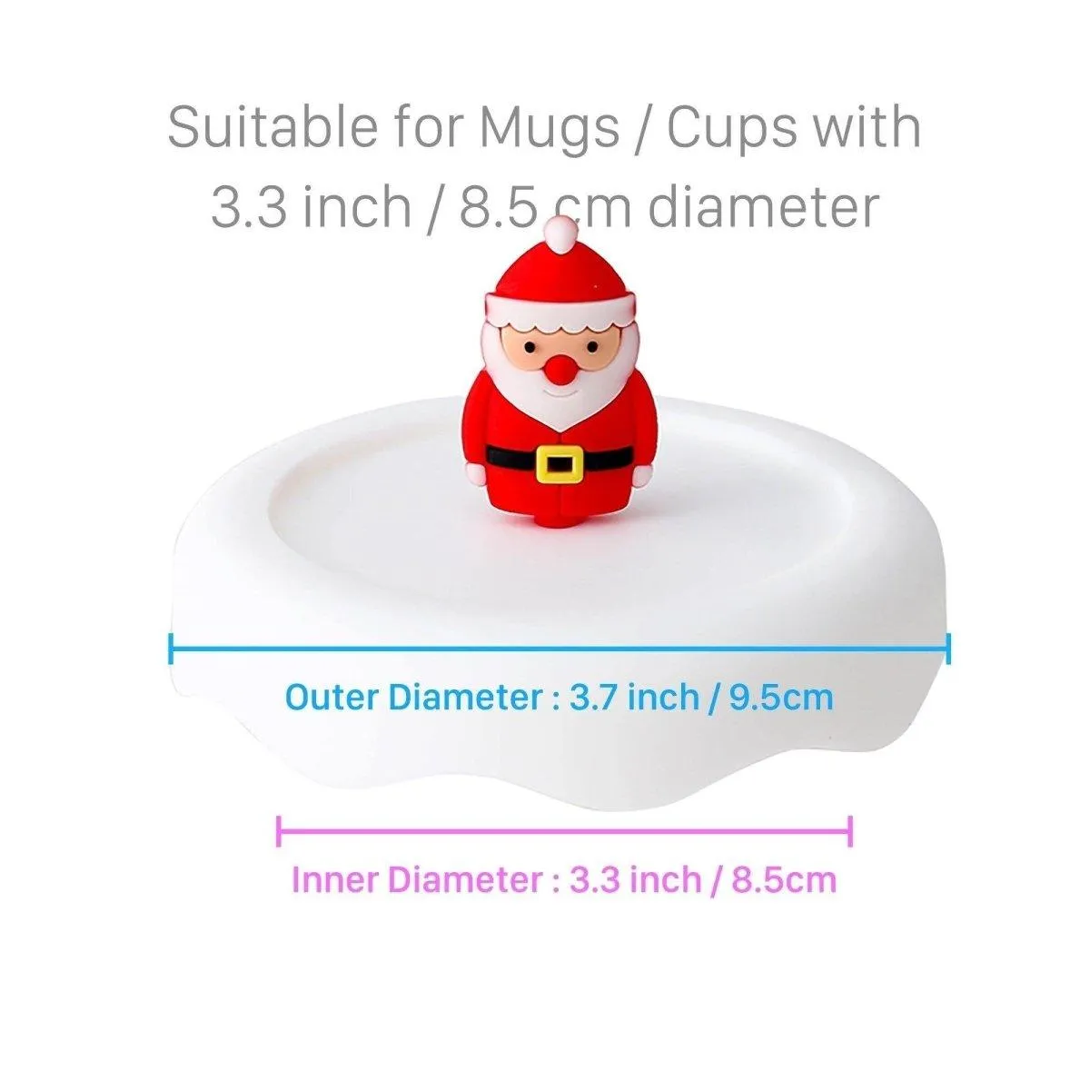 Santa Silicone Lid Cover Topper for Coffee Mug, Tea Cup, Glasses – Starbucks Accessories