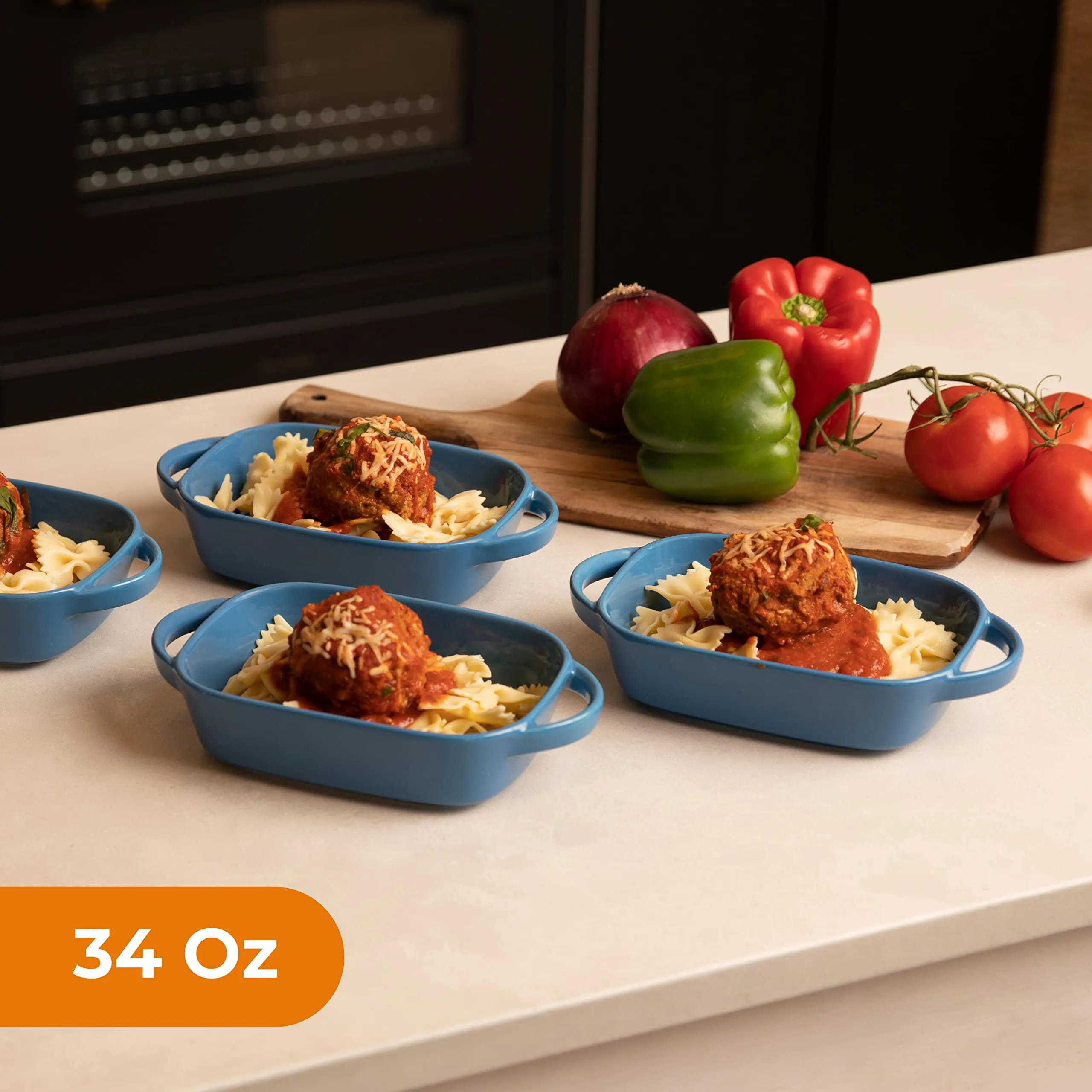 Set Of 4 Porcelain 7"x5" Baking Dish Oven Safe Roasting Lasagna Pan Small Casserole