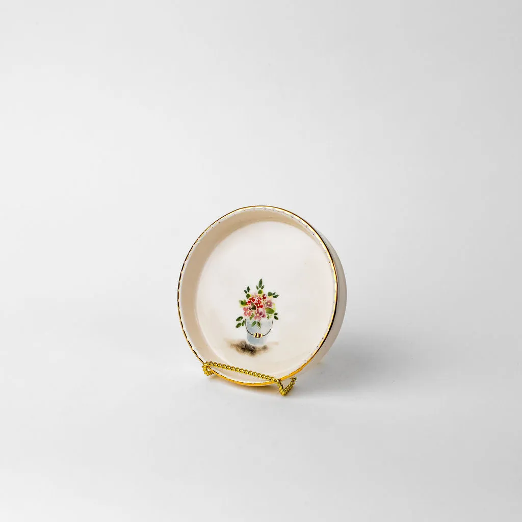 Small Hand Painted Floral Plates