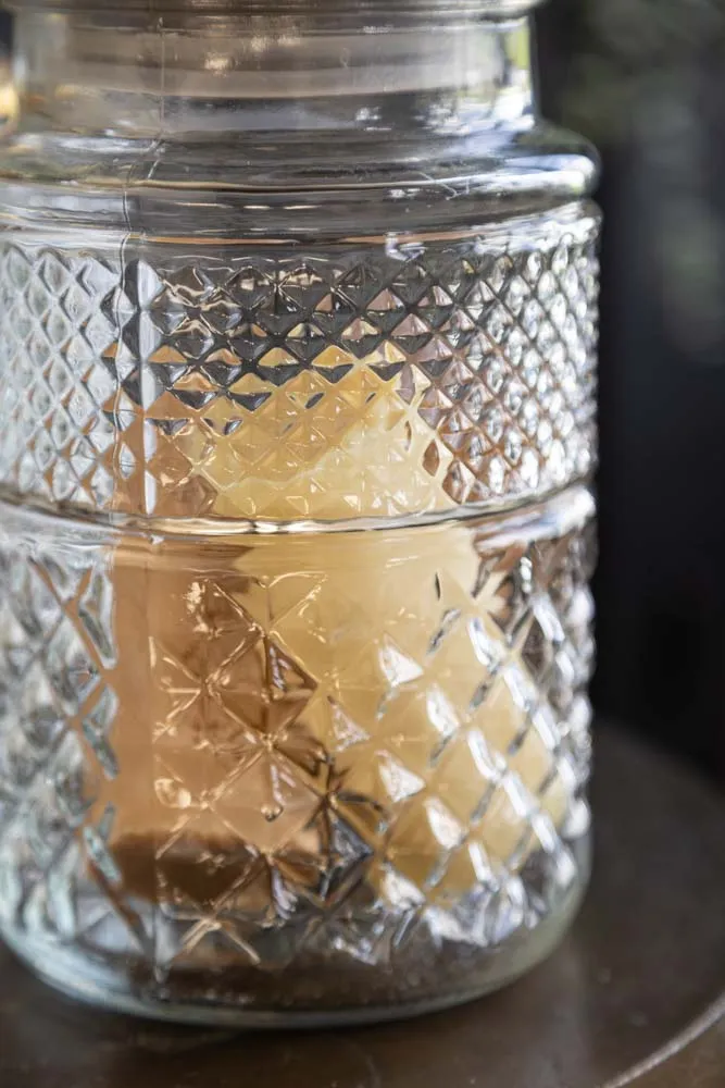Tall Antique Bird Decorative Glass Jar