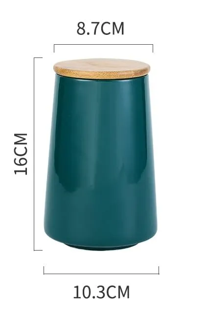 The Better Home Terra Series Ceramic Airtight Big Container For Kitchen Storage (1Pc-850ml)| Storage Box For Kitchen |Dabba Set For Kitchen | Pantry Organizers & Storage |Gift For Housewarming (Green)