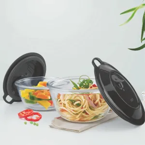 TREO Toughened Glass Mixing Bowl with Eazy Lid