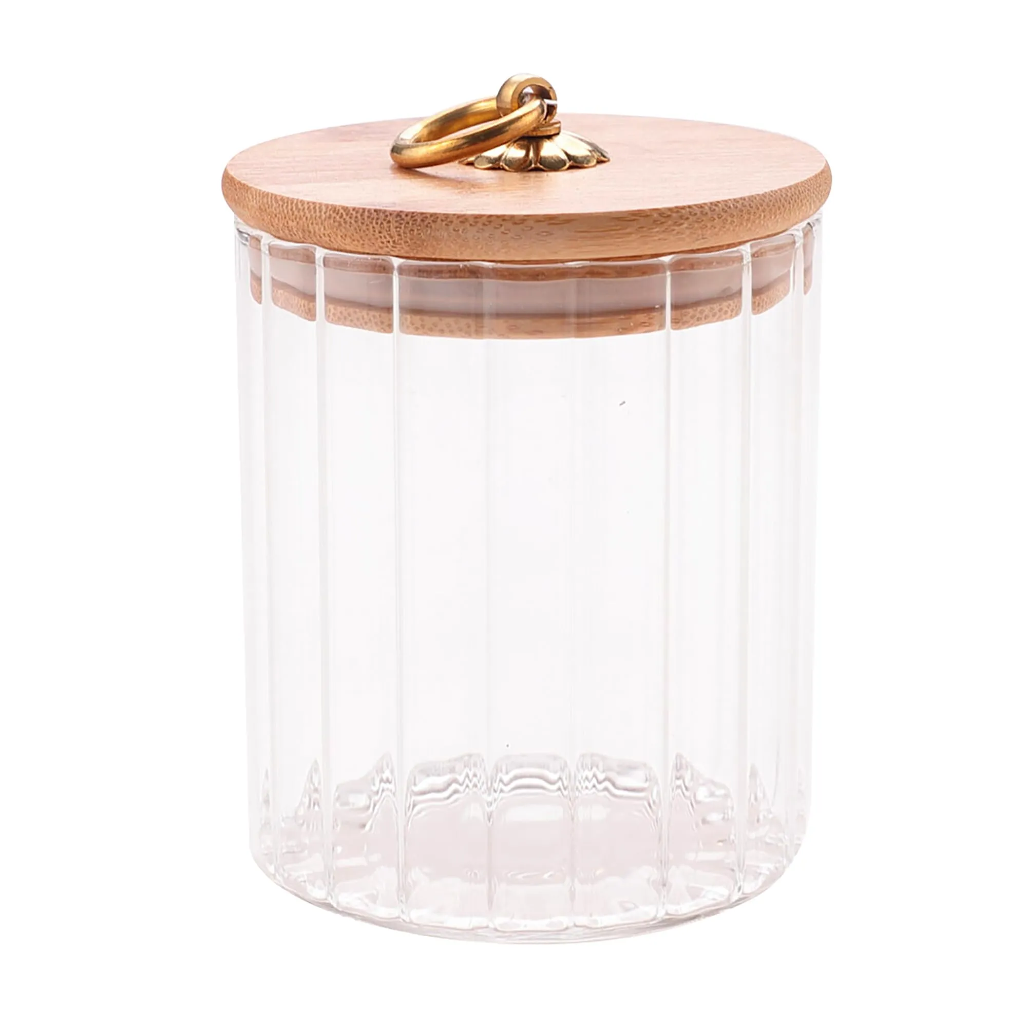 UMAI Borosilicate Glass Jar with Bamboo Lid & Spoon | Kitchen Organizer Items and Storage | Multi-utility, Leakproof, Airtight Storage Jar for Cookies, Snacks, Tea, Coffee, Sugar (530 ml)
