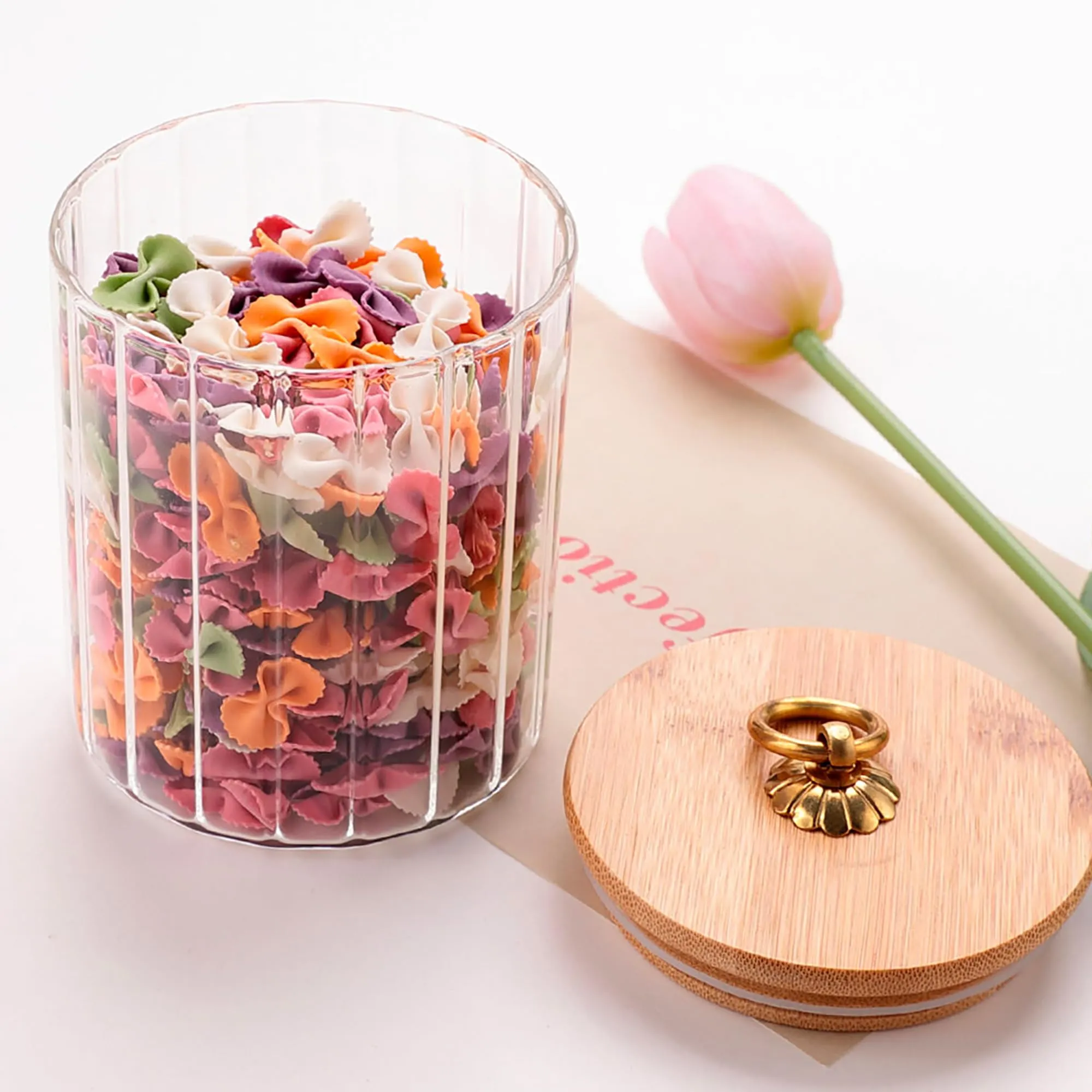 UMAI Borosilicate Glass Jar with Bamboo Lid & Spoon | Kitchen Organizer Items and Storage | Multi-utility, Leakproof, Airtight Storage Jar for Cookies, Snacks, Tea, Coffee, Sugar (530 ml)