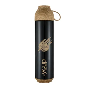 Youp Thermosteel Insulated Black Color Water Bottle With Handle Containing Cup Cap Yp515 - 500 Ml