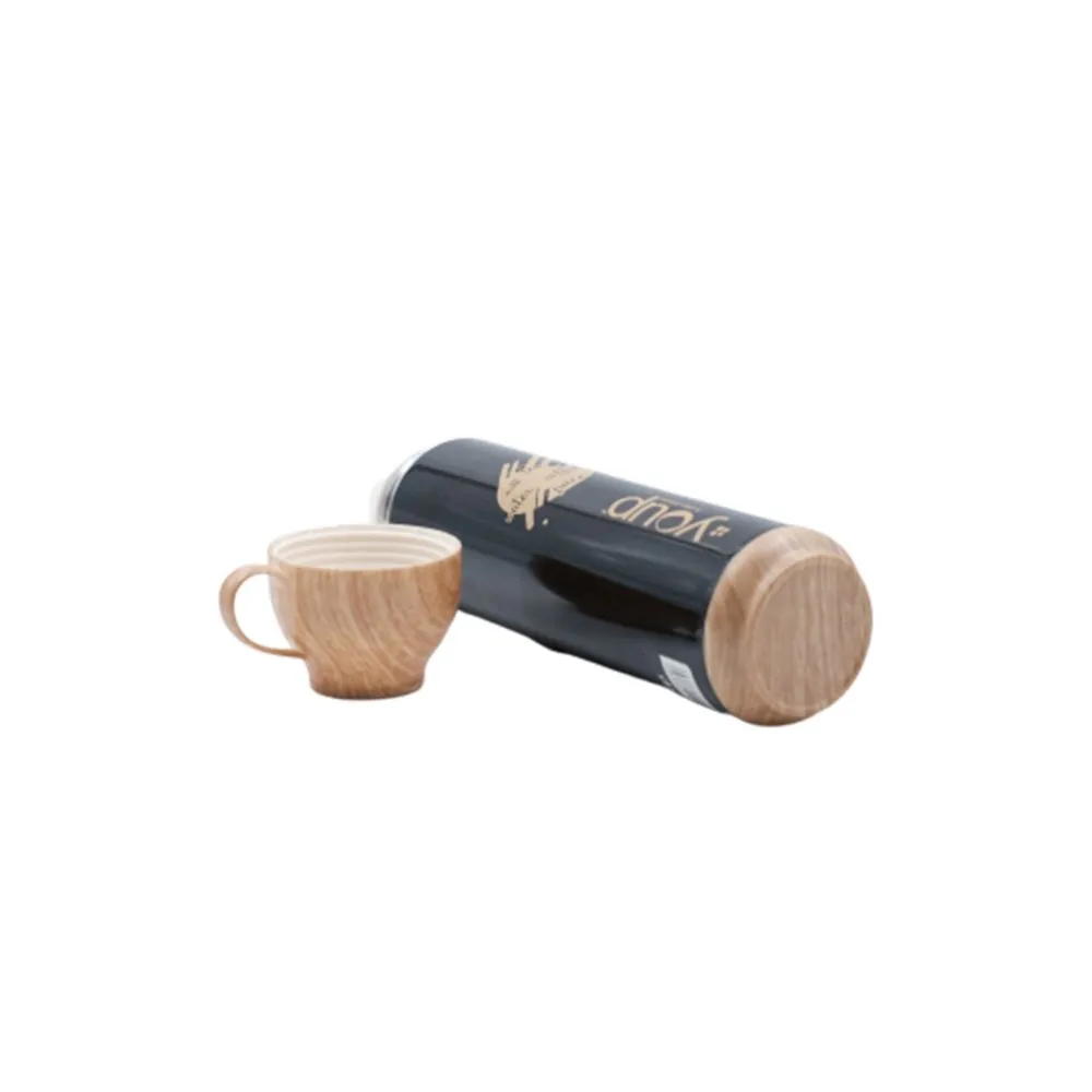 Youp Thermosteel Insulated Black Color Water Bottle With Handle Containing Cup Cap Yp515 - 500 Ml