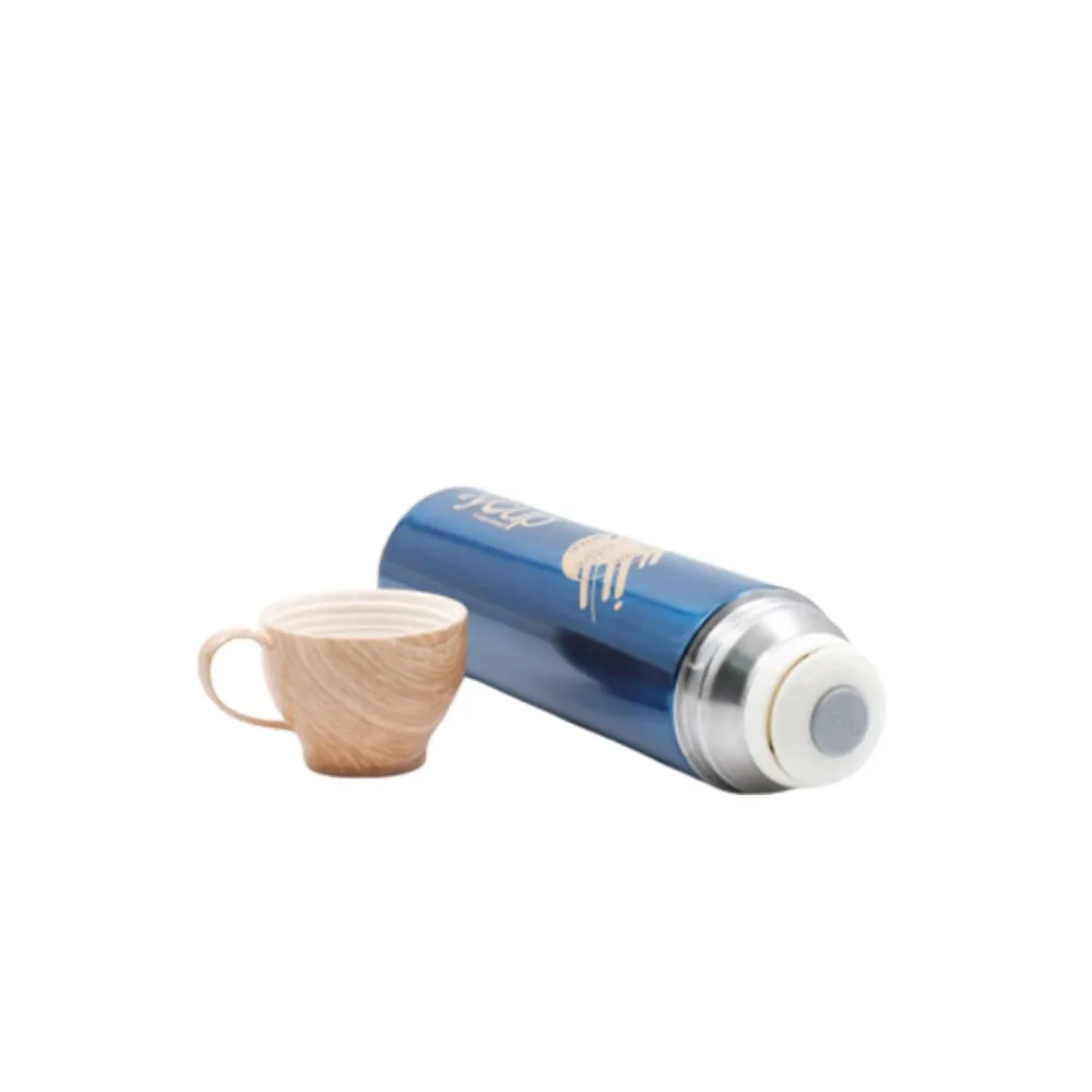 Youp Thermosteel Insulated Blue Color Water Bottle With Handle Containing Cup Cap Yp515 - 500 Ml