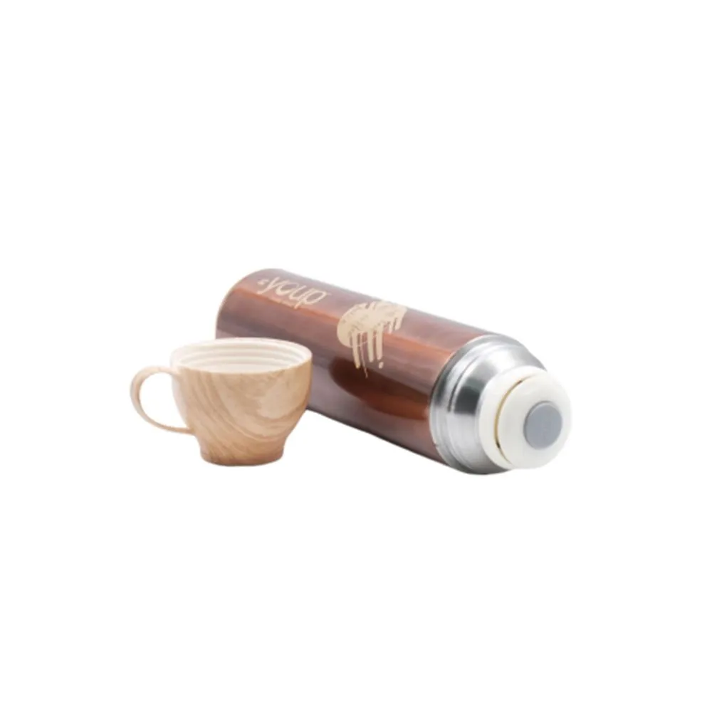 Youp Thermosteel Insulated Brown Color Water Bottle With Handle Containing Cup Cap Yp515 - 500 Ml